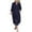 Navy, variant on Wzzjkit Long Sleeve Shirts for Women Fashion Women Summer Button Casual V-Nek Long Sleeve Solid Long Dress