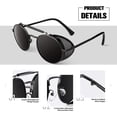 thumbnail image 3 of Gafas de sol Sunier Retro Round Polarized Steampunk S92, 3 of 5