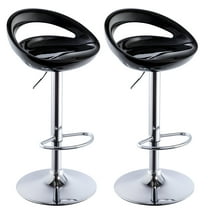 Duhome Bar Stools with Back Set of 2 Modern Adjustable Swivel Counter Stool Bar Chairs for Kitchen Plastic, Black