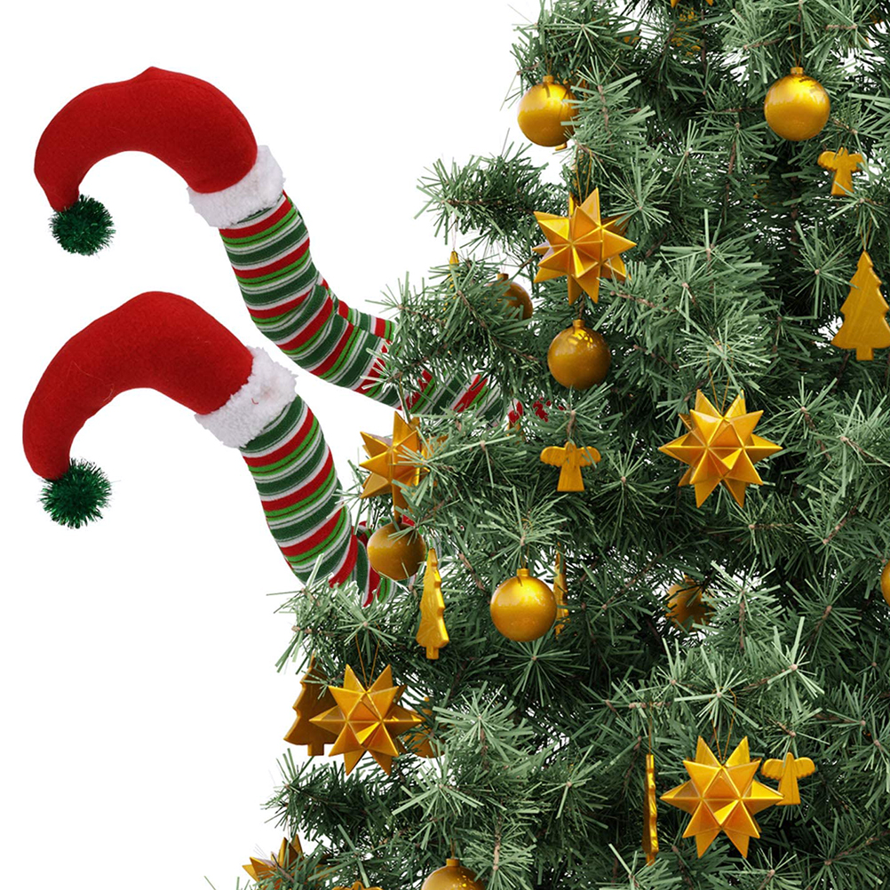 2 Jambes De Père Noël Pour Coffre De Voiture - Décoration Peluche Noël, 45-46 Cm, Multicolore