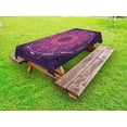 thumbnail image 1 of Zodiac Outdoor Tablecloth, Colorful Circle Regarding the Position of Celestial Bodies Place of Birth Theme Design, Decorative Washable Fabric Picnic Tablecloth, 58 X 120 Inches, Purple, by Ambesonne, 1 of 2