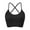 Black, variant on Bralette Women Removable Padded Sports Strappy Bra Yoga Seamless V Neck Triangle Wireless Longline (White, L)