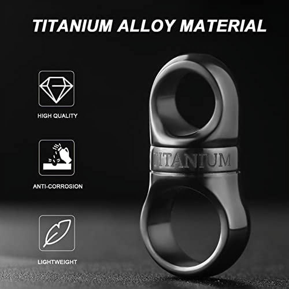 TISUR Titanium Round Carabiner Clip +TISUR Swivel Titanium Key Ring 