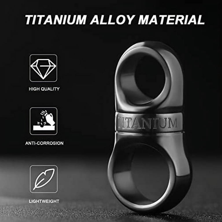 TISUR Titanium Key Ring, Key Chain Rings Heavy Duty Swivel Keyrings  Carabiner Keychain For Men And Women Key Chain Assecories (1Pc Swivel +2pcs  Black Titanium Key Ring) 