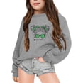 thumbnail image 1 of PMVFHDE Chandails en Molleton pour Filles Automne et Hiver Imprimé Lettre Col Rond Manches Longues Gris, 11-12 Ans, 1 of 6