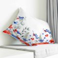 thumbnail image 3 of Blue Red Flowers Pillow Covers 18x18 Inch Decorative Throw Pillow Cover, Elegant Spring Floral Butterfly Watercolor Sofa Pillowcases Accent Cushion Case Home Decor Bedroom Living Room, 3 of 6