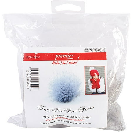Fellbommel Medium Faux Fur Pom Poms, 2Pk