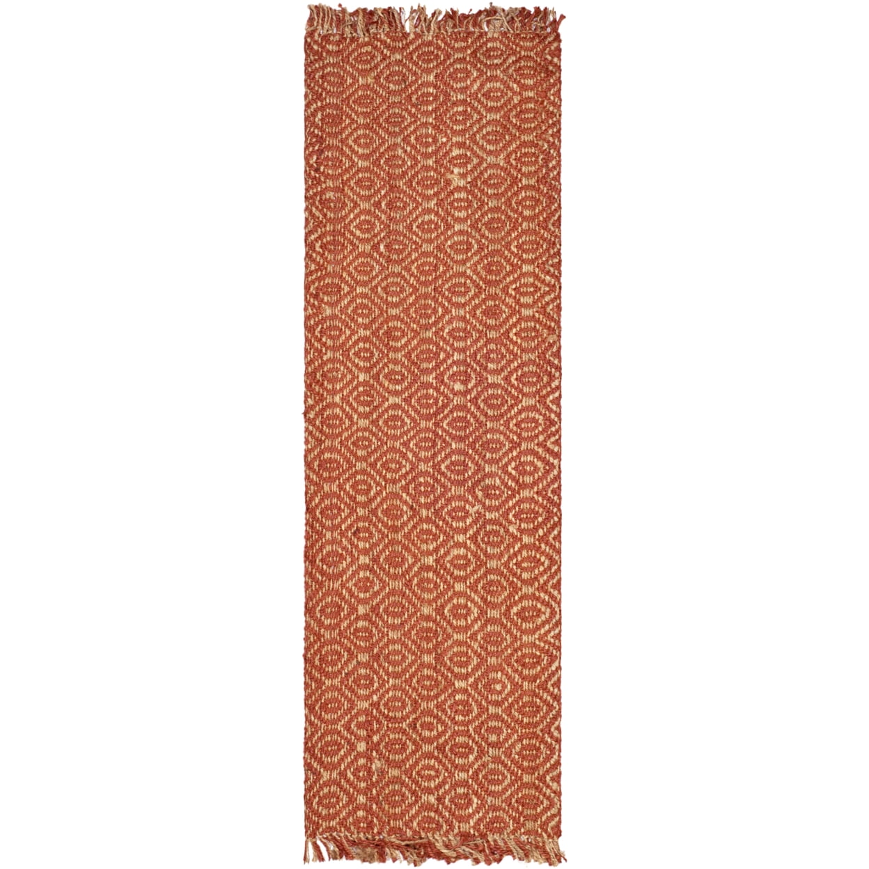 SAFAVIEH Natural Fiber Linden Geometric Jute Runner Rug, Rust, 2'6" x 6'
