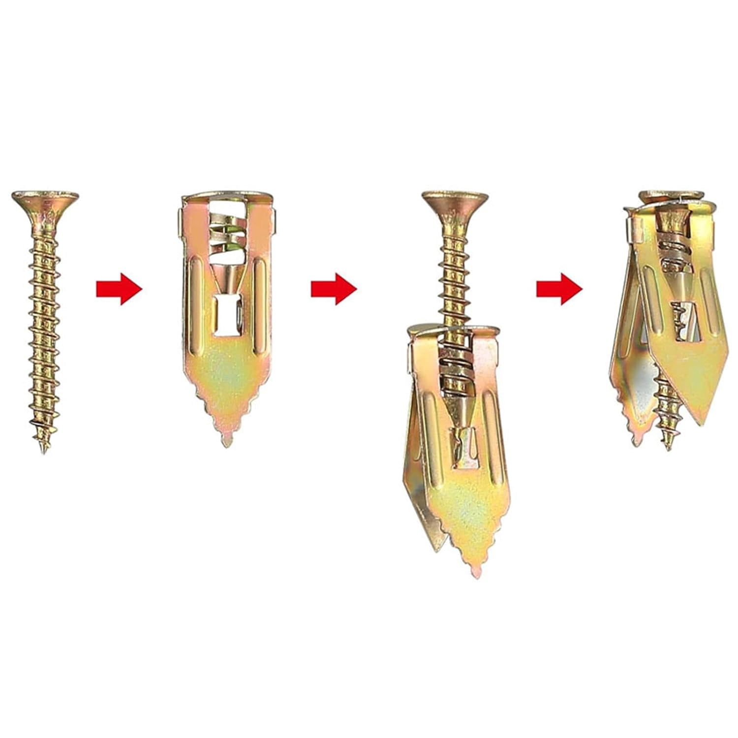 Drywall Expansion Anchors + High Strength Zinc Screws Kit, Self Drilling Drywall Anchors with Screws Kit, Suitable for Any Scenario