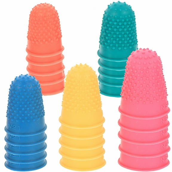 XIRQI 25 Pcs Finger Tips Rubber Non-Slip Cot Protector Protective Case