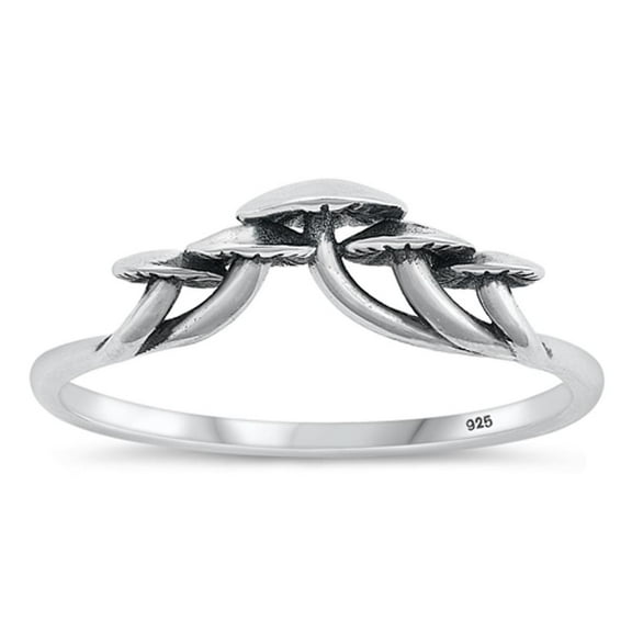 Promise Mushroom Toadstool Ring .925 Sterling Silver Band Jewelry Female Male Unisex Size 10
