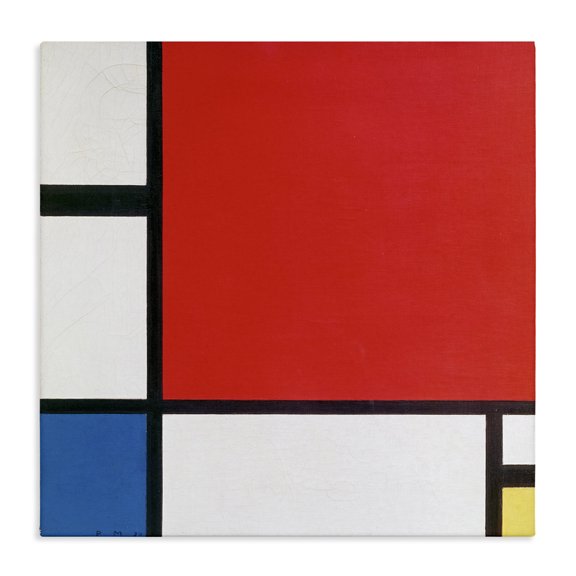 Stupell Industries Modern Composition II in Red Blue Yellow Piet Mondrian Classic Abstract Canvas Art, 24 x 24, by one1000paintings