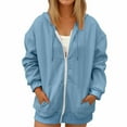 thumbnail image 1 of MeetoTime Sweat à Capuche Zippé pour Femmes Automne Manches Longues Surdimensionné avec Poches, 1 of 6