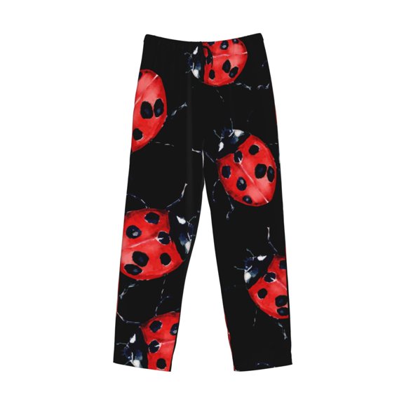 Kdxio Beautiful Red Ladybug Print Men's Sleep Pajama Pant Lounge Pants with Pockets