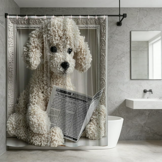 CaiYueKe Animal Series Faux Embroidery Shower Curtain - Waterproof Polyester Bathroom Decor with Grommets Hooks, Mold Resistant Rustproof Modern Textured Design