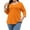 Orange1, variant on fatyb Plus Size Womens Tops 3/4 Sleeve V Neck Loose Tshirts Casual Loose Plain Tee Blouses for Women