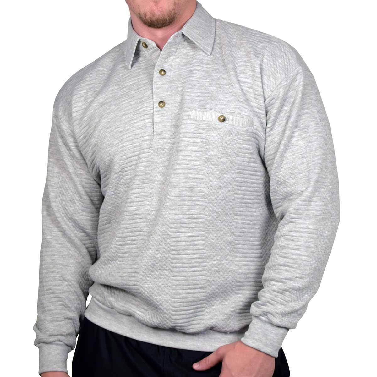 Men's long sleeve banded bottom polo shirts deals