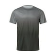 thumbnail image 3 of snowsong Mens Summer Leisure Sports T Shirt Fashion Lapel 3D Gradient Short Sleeved Round Neck T Shirt Men Mens Shirts Summer Tops T Shirts For Man Dark Gray XXL, 3 of 3
