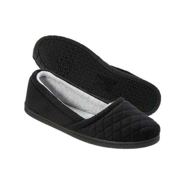 Dearfoams - Dearfoams Womens Microfiber Velour Espadrille Slippers ...