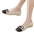 thumbnail image 5 of Willtoo Women’s Bow Decor Square Toe Ballet Flats, Woven Slip‑On Casual Dress Flats Lightweight Low‑Heel Walking ShoesNon Slip Daily Business Work Shoes, 5 of 5