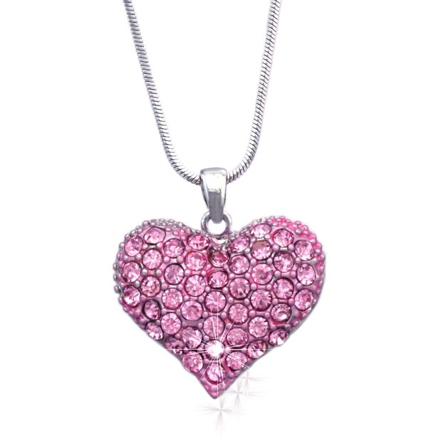 Cocojewelry Cocojewelry Small Heart Crystal Pave Pendant Necklace Valentine S Day Jewelry Gift Box Walmart Com Walmart Com