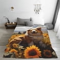 thumbnail image 5 of Bingfone Cute Corgi Sunflower Print Flannel Fleece Blanket Throw Blanket for Bed,Sofa,Couch,Travel,Camping(40"x30" ), 5 of 8