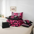 thumbnail image 4 of Erosebridal Leopard Print Bedding Sets Twin Size, Black Pink Comforter Sets with Sheets, Geometry Stripe Decor, Women, 4 of 5