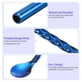thumbnail image 3 of Unique Bargains 4Pack 8.6' Stainless Steel Spoons Straws Reusable Twist Handle Spoon, Blue, 3 of 6