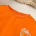 thumbnail image 4 of NIEWTR Baby Boys Girls Outfits Clothes 6M 1T 2T 3T Kids Girls Long Sleeve Pumpkin Print Sweatshirt+Pants 2Pcs Pumpkin Themed Clothing(18-24 Months,Orange), 4 of 9