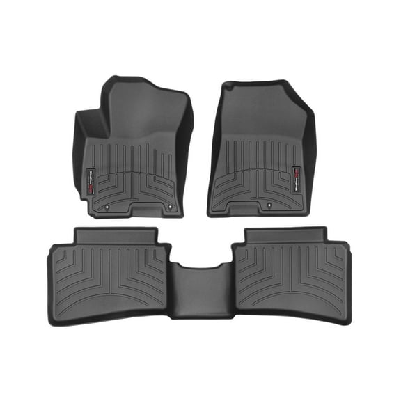 WeatherTech Custom Fit FloorLiners compatible with 2020-2026 Hyundai Venue - 1st & 2nd Row, Black