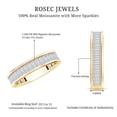 thumbnail image 5 of Rosec Jewels Baguette Shape Moissanite Half Eternity Ring for Women (2.7 CT, D-VS1 Quality), 10K Yellow Gold, US 6.00, 5 of 8