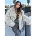 thumbnail image 1 of Chaquetas cálidas de piel sintética para mujer, abrigo corto de manga larga, de gran tamaño, con solapa sólida, a la moda, otoño e invierno, novedad de 2024, 1 of 5