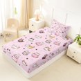thumbnail image 4 of Homewish Cartoon Pet Cat Twin Sheets,Lovely Animals Bedding,Pink,3pcs,1 Fitted Sheet and 1 Pillowcase, 4 of 6