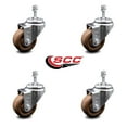 thumbnail image 2 of 3.5 Inch High Temp Glass Filled Nylon Swivel 3/8 Inch Threaded Stem Caster Set, 2 of 2