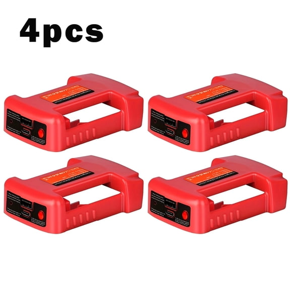4 PCS Battery Adapter Compatible With Mli.waukee 18v Battery Adaptor With USB Charger & Type-C PD Power Source Charger For MIL 18V MAX Lithium Battery