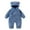 Light Blue, variant on PINQI New Born Baby Boys Fleece Jumpsuits Front Zipper Hooded Fuzzy Padded Romper Outfits Toddler Plush Warm Bodysuits