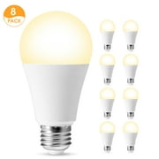 LOHAS Dusk to Dawn Light Bulbs Outdoor,3000K Soft White, A19 LED Sensor Light Bulbs, 12W (100W Equivalent), 1000LM E26 Base Auto On/Off Indoor Outdoor Light for Garage Porch Hallway, 8 Pack