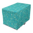 thumbnail image 1 of Yellow and Blue Dog Crate Cover, Classic Floral Twig Leaves Blooms Petals Essence Flowers Design, Easy to Use Pet Kennel Cover for Dogs, 35" x 23" x 27", Turquoise Pale Yellow, by Ambesonne, 1 of 6