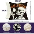 thumbnail image 2 of Vorkoi Halloween Skeleton Ghost Boo Decorative Throw Pillow Covers 18 x 18inch, Black Trick or Treat to be Spooky Skull Fall Porch Outdoor Home Decor, Funny Autumn Holiday Cute Couch Cushion Case, 2 of 7