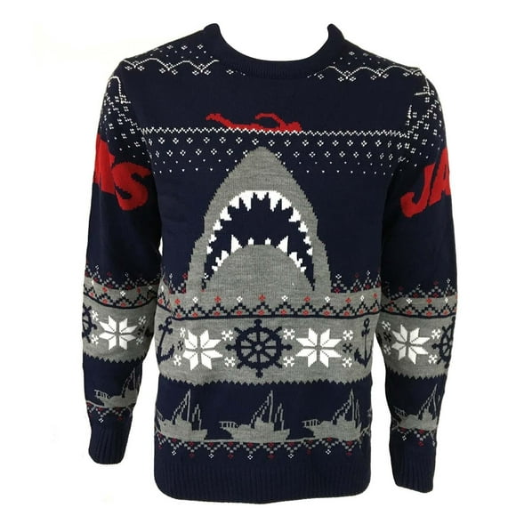 Jaws  Adult Shark Christmas Sweatshirt
