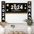 thumbnail image 4 of Veeogra Clearance,Wall Decor,Backdrop,3 2024 Graduation Party Decorations Graduation Porch Sign ClOf 2023 Grad Banner Graduation Hanging Porch Banner Door Sign For Grad Party Hom,Home Decor,Gold, 4 of 7
