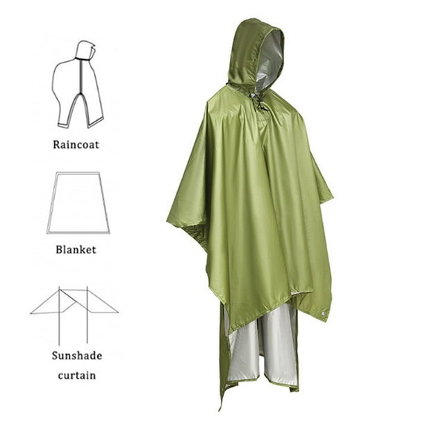 Multifunctional Camping Raincoat with Hood Cycling Rain Cover