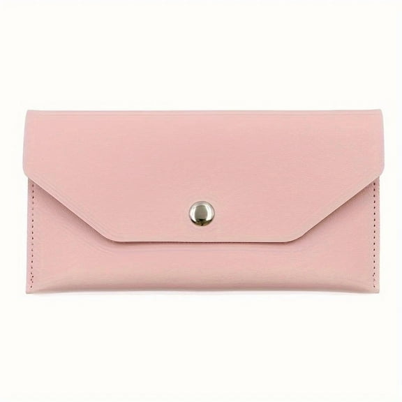 XmhyTop-A Pink Leather Cash Envelope, 17.5*9.2cm Budget Envelope Wallet, 1 Piece Reusable Money Stuffing Wallet for Bills