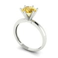 thumbnail image 2 of Solitaire Engagement Ring for Women - 1.5ct Natural Citrine in 14K White Gold Promise Ring, 2 of 6