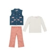 thumbnail image 5 of Little Lass Toddler Girl Vest, Tee, and Pant 3-Piece Set, Sizes 2T-4T, 5 of 7