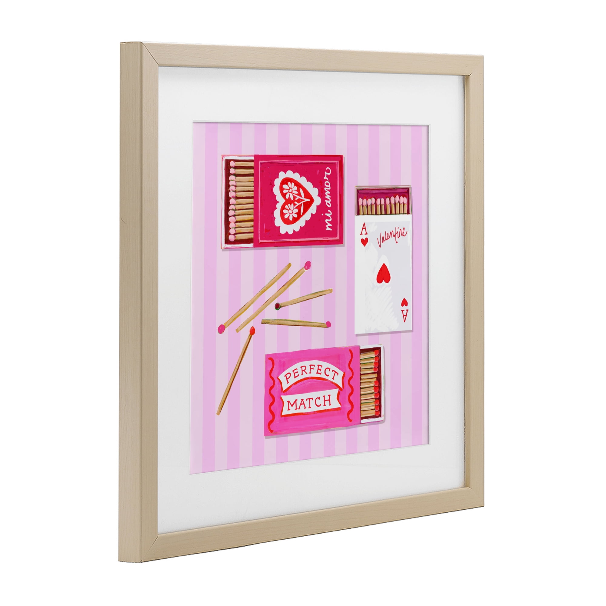 Stupell Industries Romantic Valentine's Matchboxes Birch Framed Print Under Glass, design by Rachael Reese