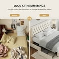 thumbnail image 6 of Homfa Queen Size Storage Bed, Velvet Platform Bed Frame with 4 Drawers, Upholstered with Adjustable Headboard, Off White, 6 of 7