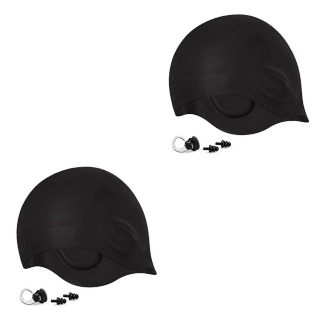 braveheart Bonnets de Bain en Silicone pour Hommes, Cheveux Imperméables, Bouchons d'Oreilles Flexibles, Design Ergonomique Résistant à l'Humidité, Kit de Snorkeling Type1 2Ensemble