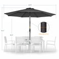 thumbnail image 3 of ACEGOSES 9ft Outdoor Patio Umbrella with Tilt 8 Ribs and Crank, Waterproof Sunshade Canopy for Garden and Yard,Black, 3 of 8