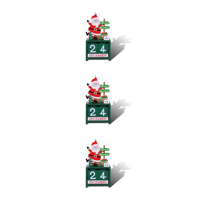 Kearding Calendario de cuenta regresiva de Navidad Decoración Calendarios reutilizables Adorno de oficina Regalo para niños Inauguración de la casa Tipo 1 3piezas Kearding CBP183641